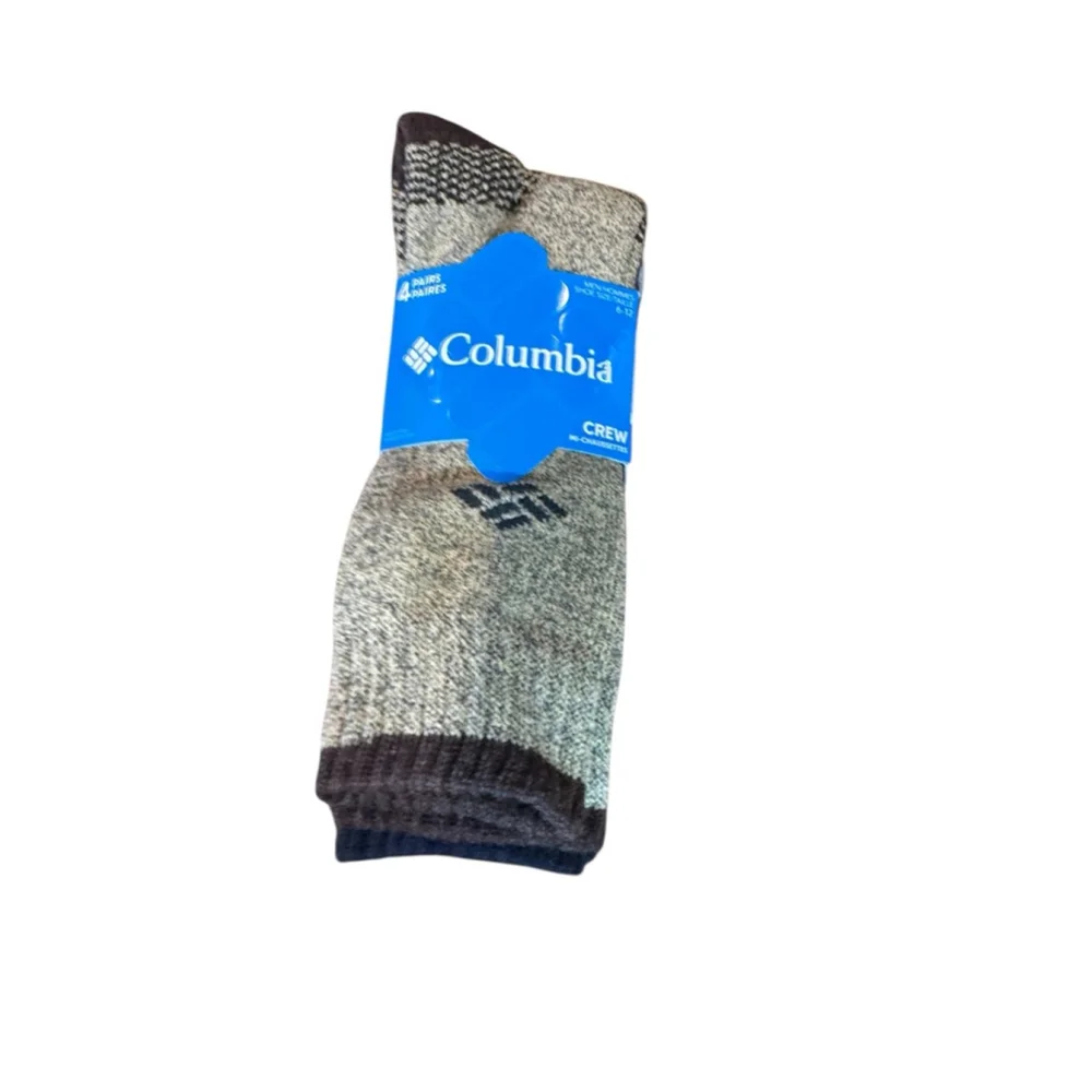 Men Columbia Crew Socks Size 6-12 Multi-color